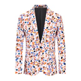 SKMS018  訂製新款碎花小西裝   夜店髮型師   單西一粒扣   走秀網紅外套  上衣男西服 SKMS018  訂製新款碎花小西裝   夜店髮型師   單西一粒扣   走秀網紅外套  上衣男西服